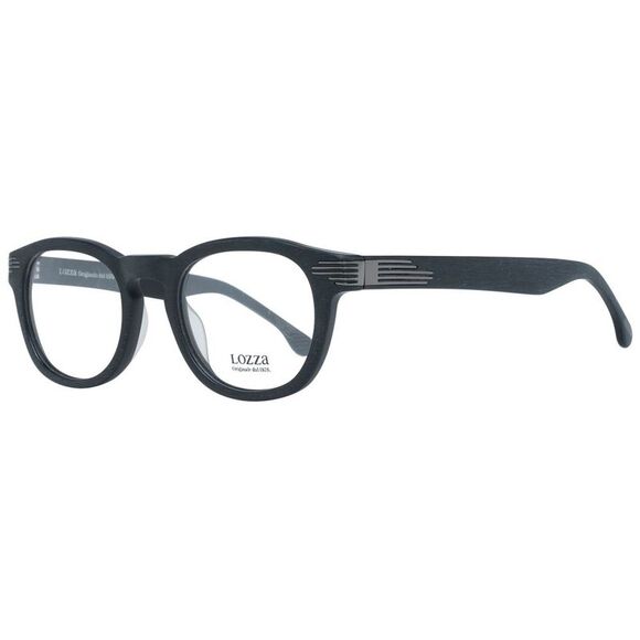 Lozza LO1031702 Black Round Eyeglasses Unisex Black Frames